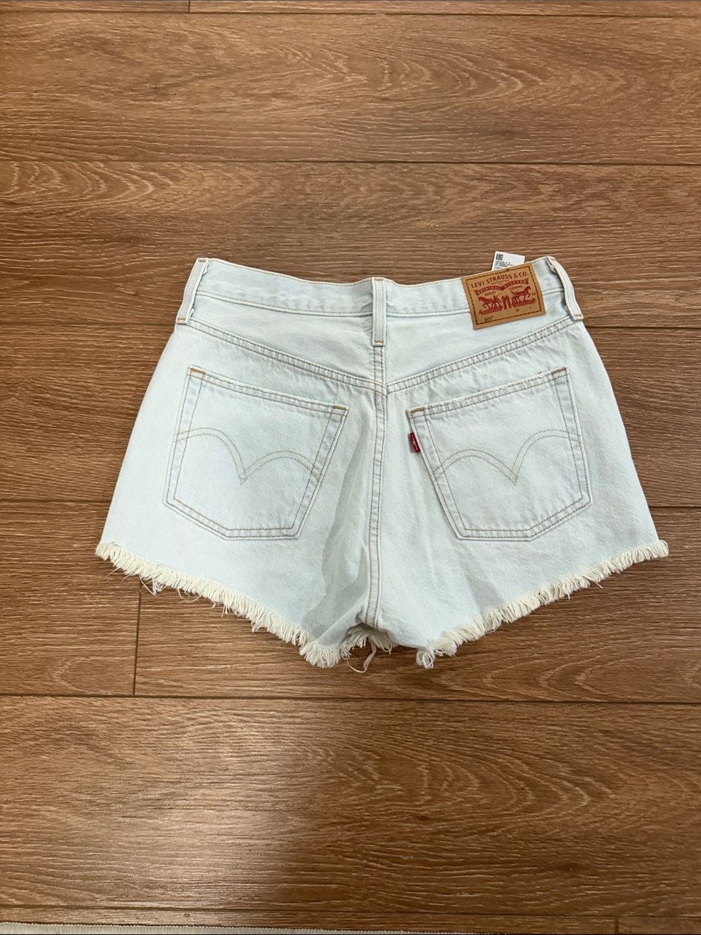 Levi's Light Blue Distressed Denim Shorts